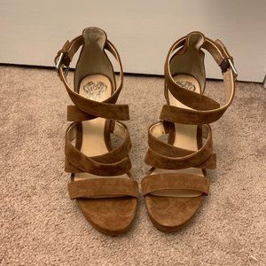 Brown Suede Vince Camuto Catyna Platform Sandals